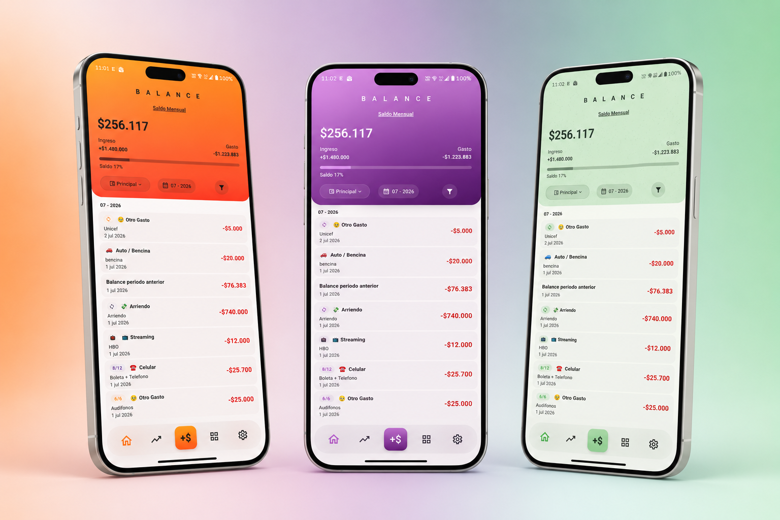 Personalización de colores y apariencia en BALANCE